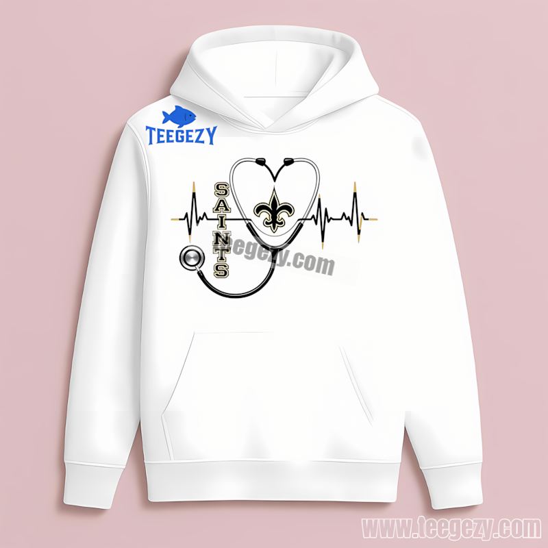 New Orleans Saints Nurse Heartbeat Personalized THoodie New Orleans Saints Nurse Heartbeat Personalized THoodie