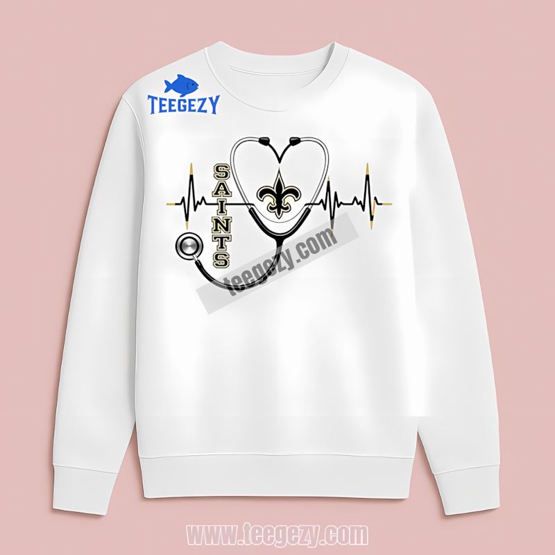 New Orleans Saints Nurse Heartbeat Personalized TLong Sleeve New Orleans Saints Nurse Heartbeat Personalized TLong Sleeve