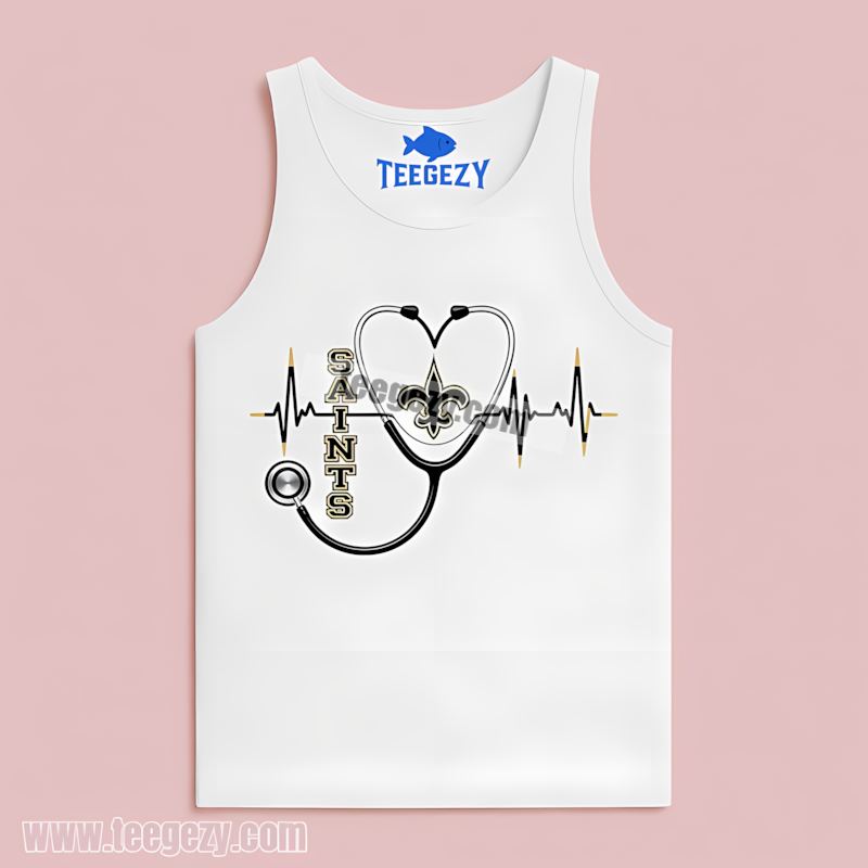 New Orleans Saints Nurse Heartbeat Personalized TTanktop New Orleans Saints Nurse Heartbeat Personalized TTanktop