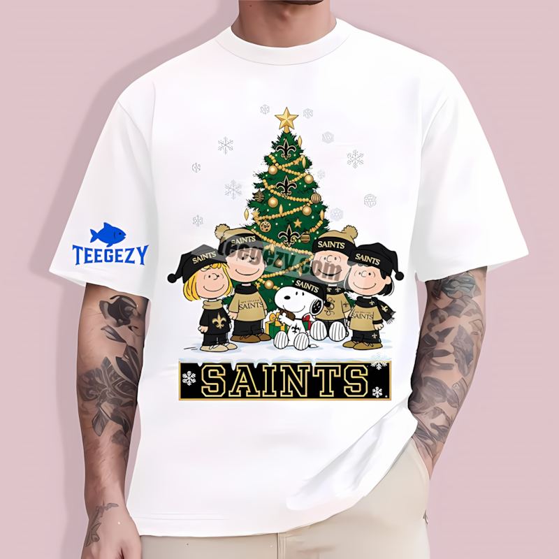 New Orleans Saints Peanuts Christmas Fan T-Shirt New Orleans Saints Peanuts Christmas Fan T-Shirt