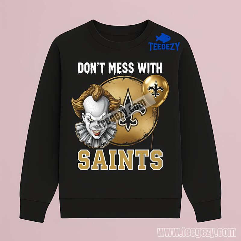 New Orleans Saints Pennywise Halloween Fan Long Sleeve New Orleans Saints Pennywise Halloween Fan Long Sleeve
