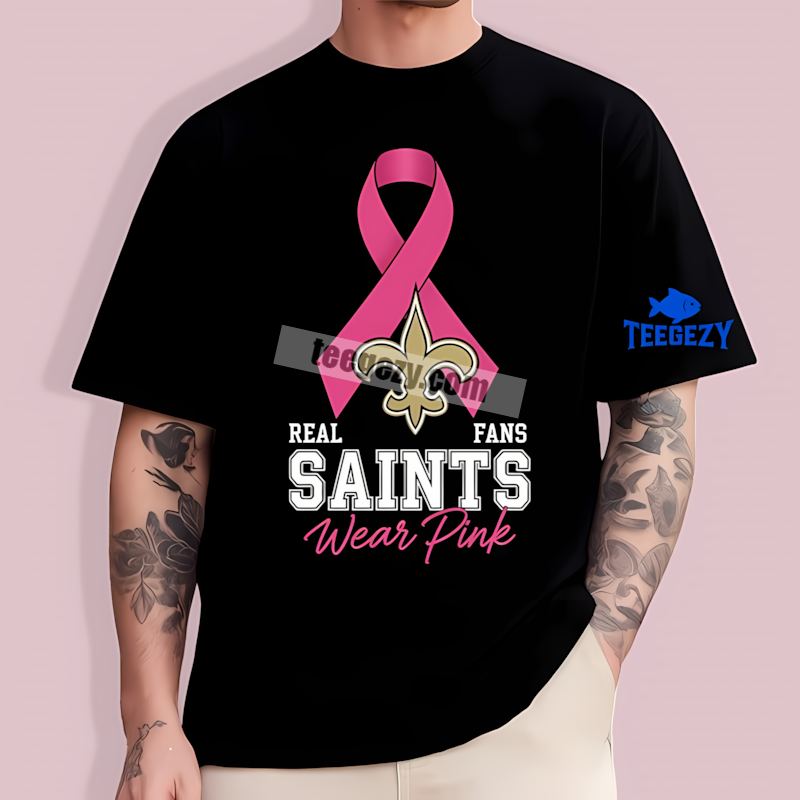 New Orleans Saints Pink Breast Cancer Awareness Unisex T-Shirt New Orleans Saints Pink Breast Cancer Awareness Unisex T-Shirt
