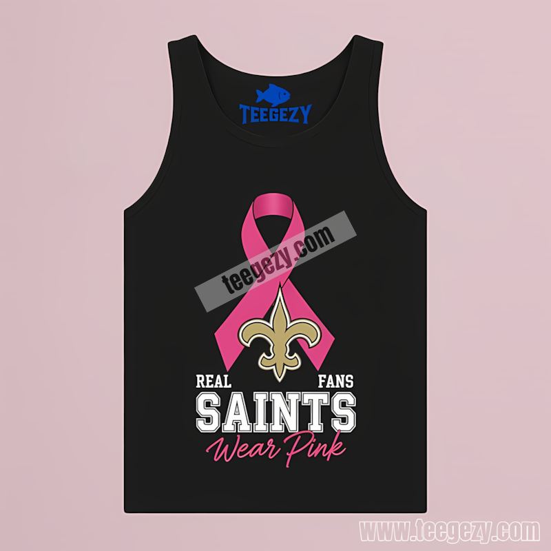 New Orleans Saints Pink Breast Cancer Awareness Unisex Tanktop New Orleans Saints Pink Breast Cancer Awareness Unisex Tanktop