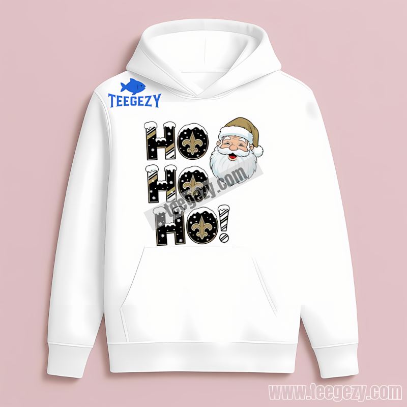 New Orleans Saints Santa Ho Ho Ho Christmas Hoodie New Orleans Saints Santa Ho Ho Ho Christmas Hoodie