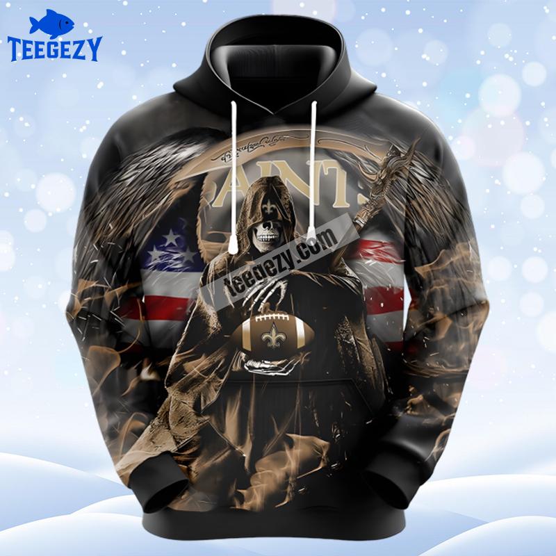 New Orleans Saints Skull Unleash Black 3D Unisex Hoodie New Orleans Saints Skull Unleash Black 3D Unisex Hoodie
