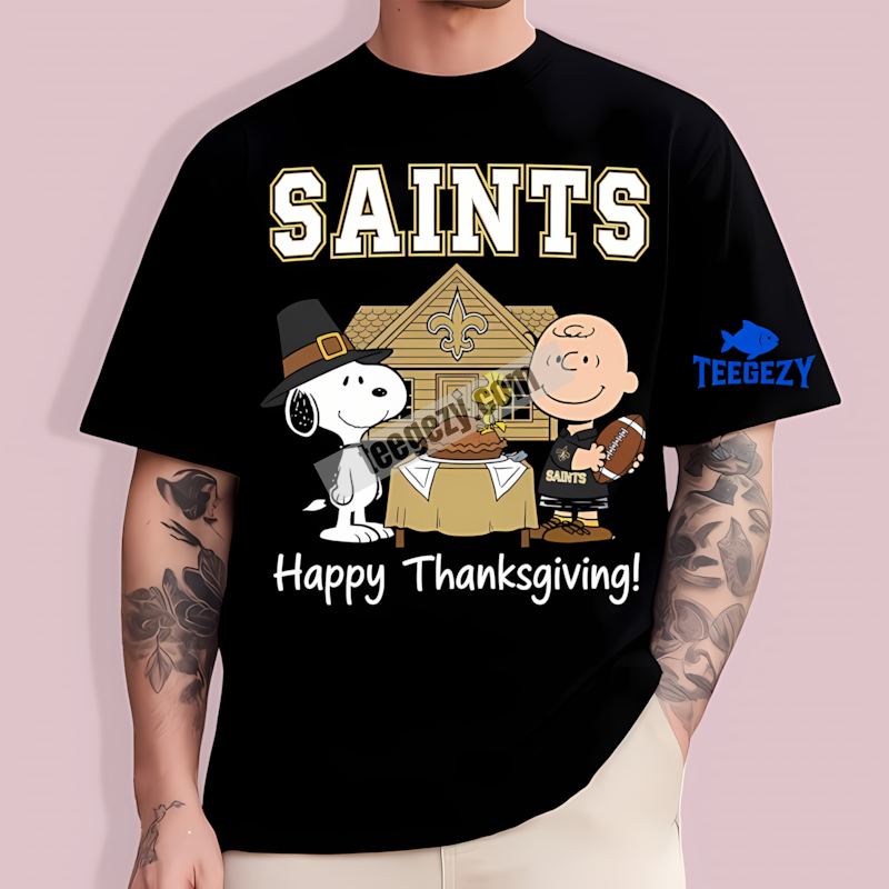 New Orleans Saints Snoopy Thanksgiving Fan T-Shirt New Orleans Saints Snoopy Thanksgiving Fan T-Shirt
