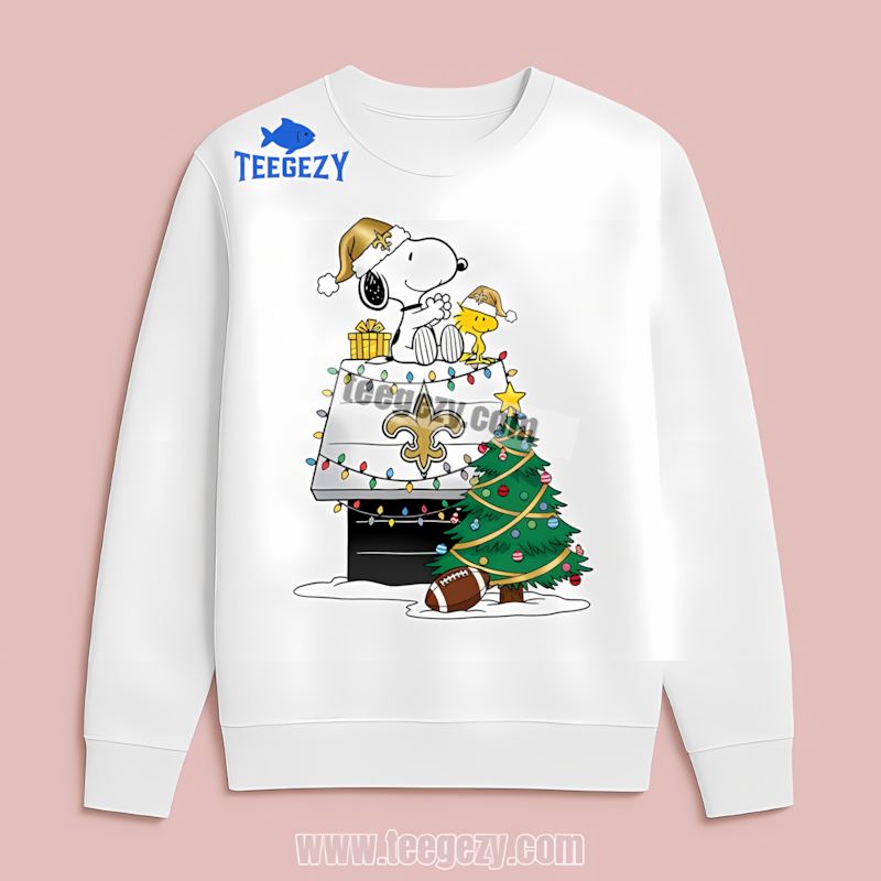 New Orleans Saints Snoopy Woodstock Christmas Long Sleeve New Orleans Saints Snoopy Woodstock Christmas Long Sleeve