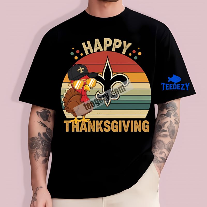 New Orleans Saints Thanksgiving Turkey TT-Shirt New Orleans Saints Thanksgiving Turkey TT-Shirt