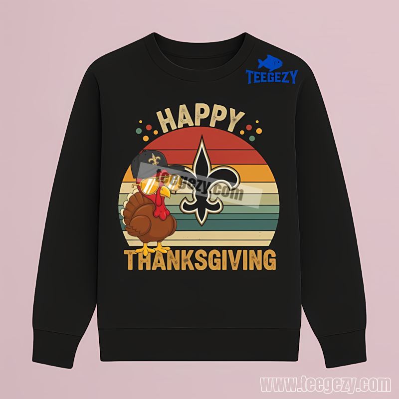 New Orleans Saints Thanksgiving Turkey TLong Sleeve New Orleans Saints Thanksgiving Turkey TLong Sleeve