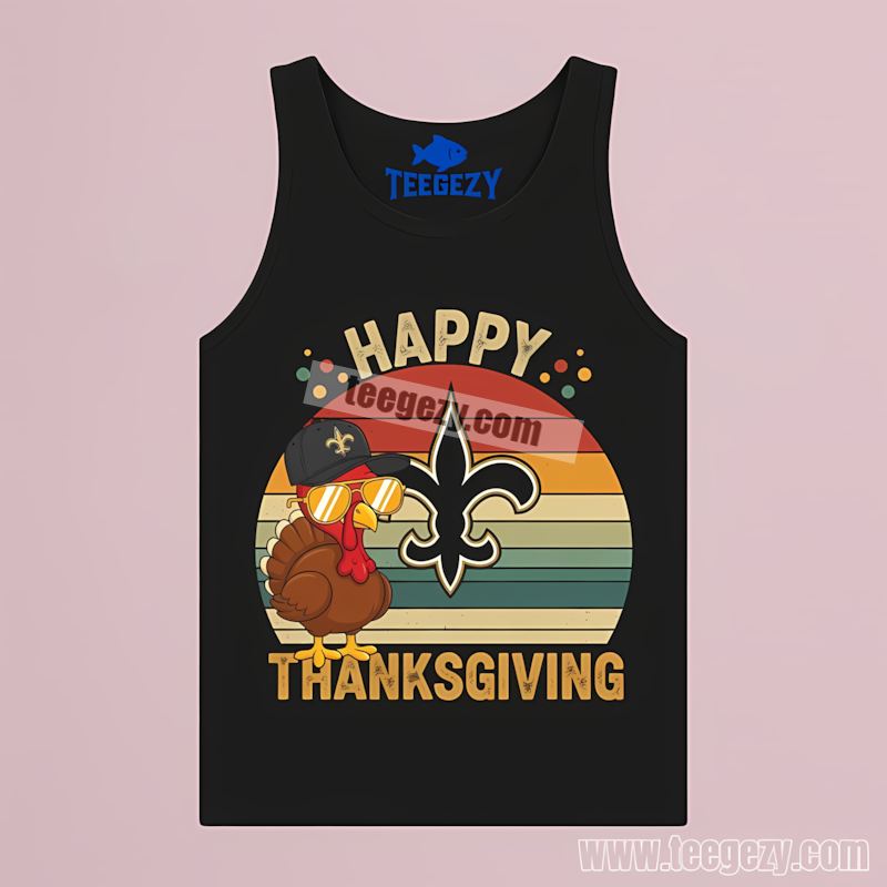 New Orleans Saints Thanksgiving Turkey TTanktop New Orleans Saints Thanksgiving Turkey TTanktop