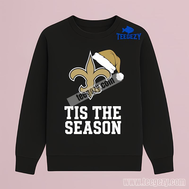 New Orleans Saints Tis The Season Christmas Fan Long Sleeve New Orleans Saints Tis The Season Christmas Fan Long Sleeve