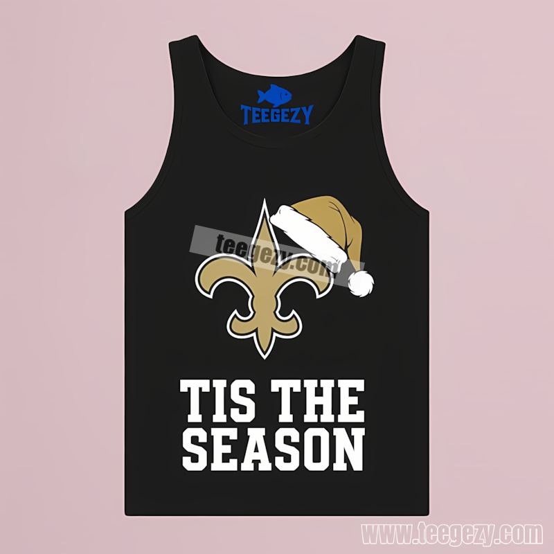 New Orleans Saints Tis The Season Christmas Fan Tanktop New Orleans Saints Tis The Season Christmas Fan Tanktop