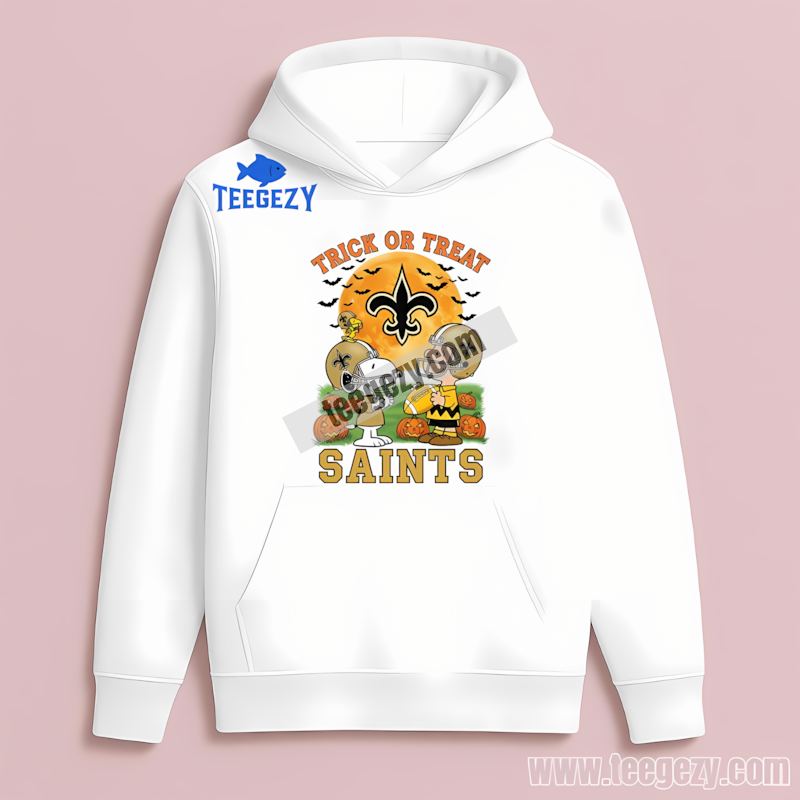 New Orleans Saints Trick Or Treat Charlie Brown Snoopy Hoodie New Orleans Saints Trick Or Treat Charlie Brown Snoopy Hoodie