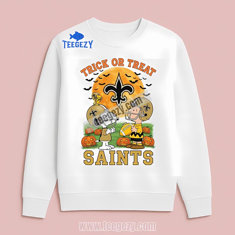 New Orleans Saints Trick Or Treat Charlie Brown Snoopy Long Sleeve New Orleans Saints Trick Or Treat Charlie Brown Snoopy Long Sleeve