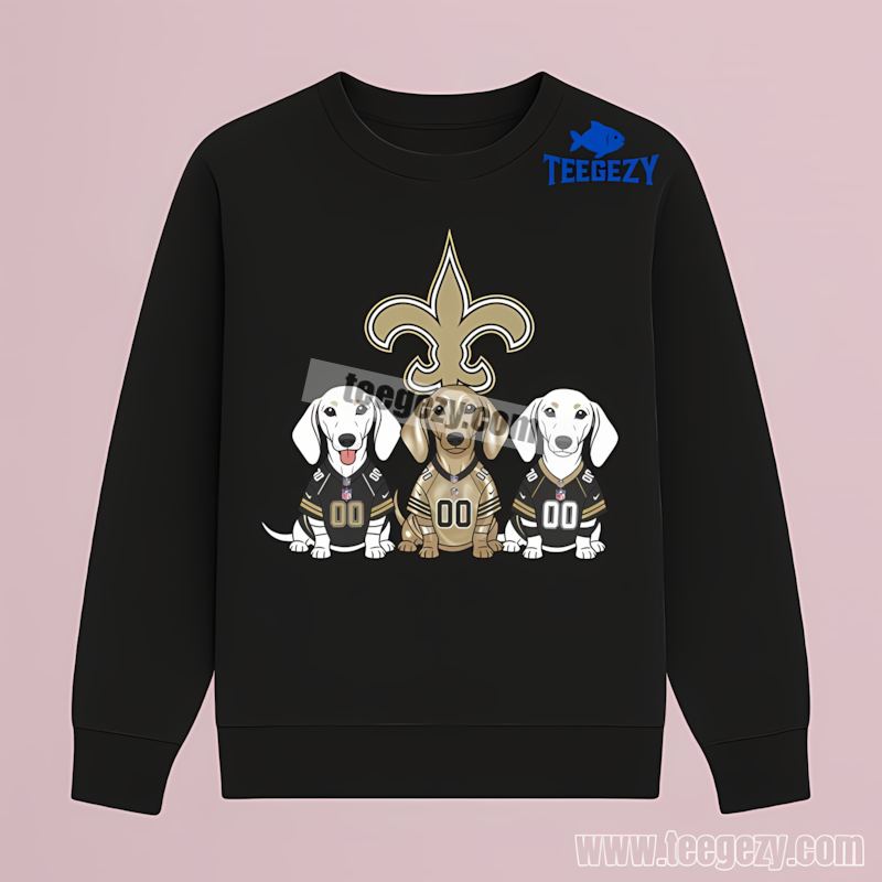New Orleans Saints Vintage Dachshund Dog Long Sleeve New Orleans Saints Vintage Dachshund Dog Long Sleeve