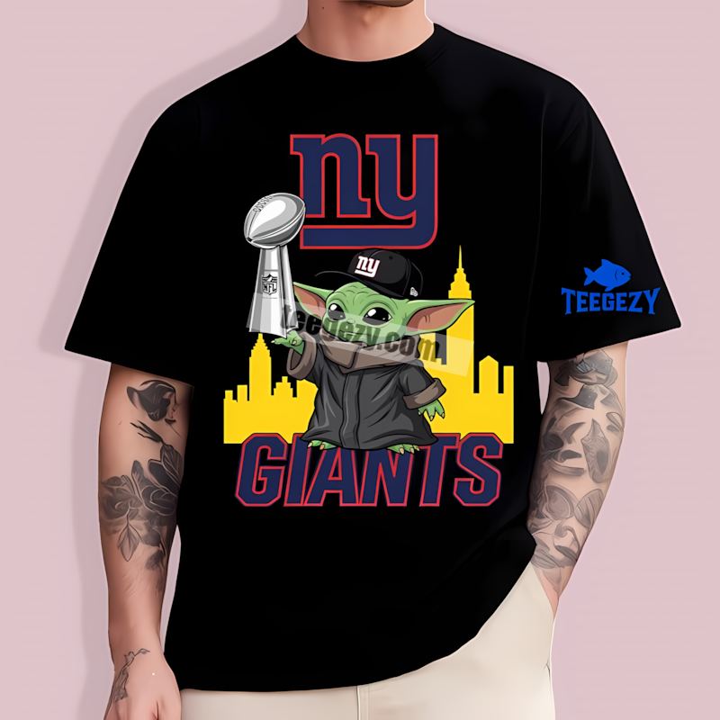 New York Giants Baby Yoda Super Bowl Cup Fan T-Shirt New York Giants Baby Yoda Super Bowl Cup Fan T-Shirt