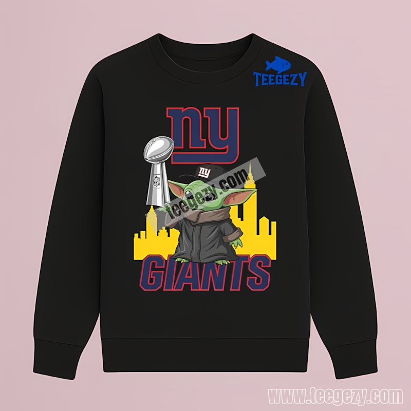 New York Giants Baby Yoda Super Bowl Cup Fan Long Sleeve New York Giants Baby Yoda Super Bowl Cup Fan Long Sleeve