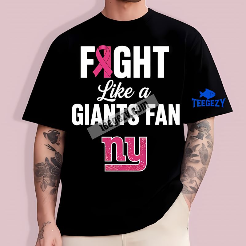 New York Giants Breast Cancer Awareness Fan T-Shirt New York Giants Breast Cancer Awareness Fan T-Shirt