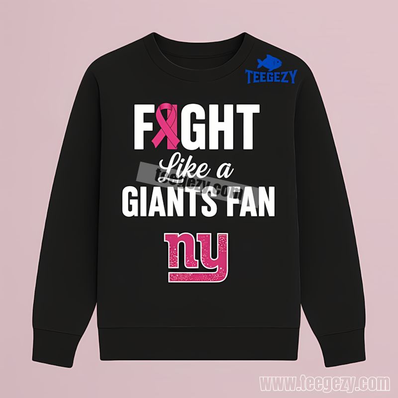 New York Giants Breast Cancer Awareness Fan Long Sleeve New York Giants Breast Cancer Awareness Fan Long Sleeve