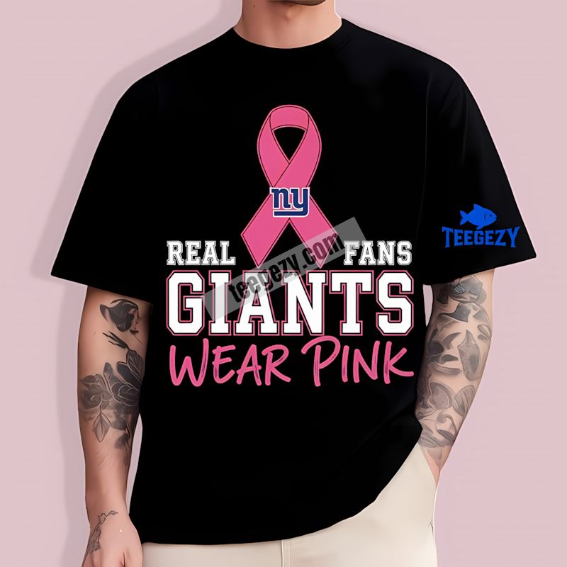 New York Giants Breast Cancer Awareness Pink Fan T-Shirt New York Giants Breast Cancer Awareness Pink Fan T-Shirt