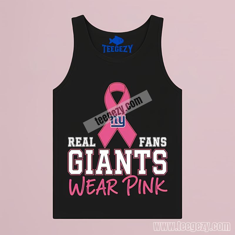New York Giants Breast Cancer Awareness Pink Fan Tanktop New York Giants Breast Cancer Awareness Pink Fan Tanktop