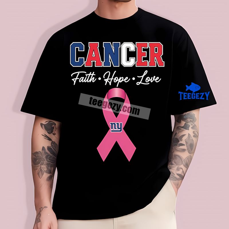 New York Giants Cancer Awareness Faith Hope Love TT-Shirt New York Giants Cancer Awareness Faith Hope Love TT-Shirt