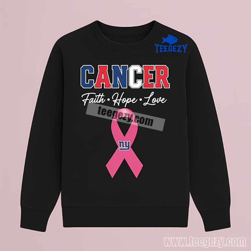 New York Giants Cancer Awareness Faith Hope Love TLong Sleeve New York Giants Cancer Awareness Faith Hope Love TLong Sleeve