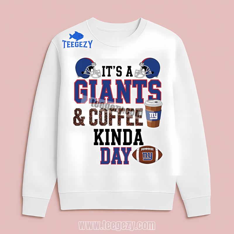 New York Giants Coffee Kinda Day Fan Long Sleeve New York Giants Coffee Kinda Day Fan Long Sleeve