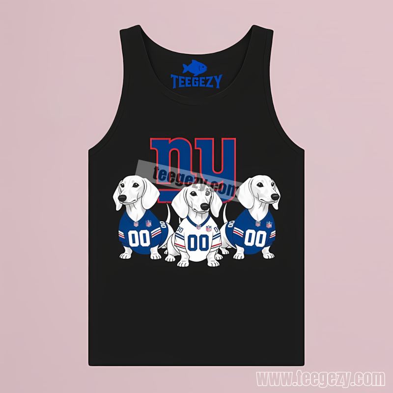 New York Giants Dachshund Dogs Long Sleeve Tanktop New York Giants Dachshund Dogs Long Sleeve Tanktop