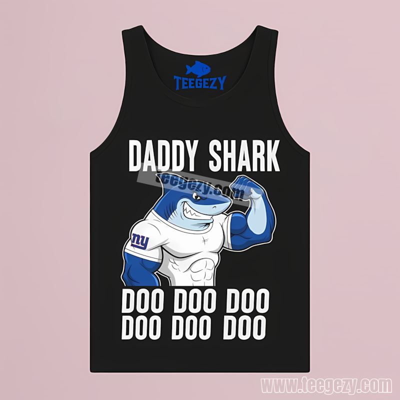 New York Giants Daddy Shark Vintage Fan Tanktop New York Giants Daddy Shark Vintage Fan Tanktop