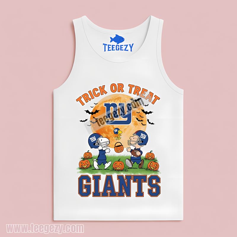 New York Giants Halloween Charlie Brown Snoopy Adult Tanktop New York Giants Halloween Charlie Brown Snoopy Adult Tanktop