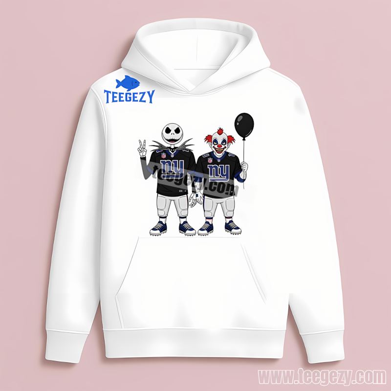 New York Giants Halloween Jack Skellington Pennywise Hoodie New York Giants Halloween Jack Skellington Pennywise Hoodie