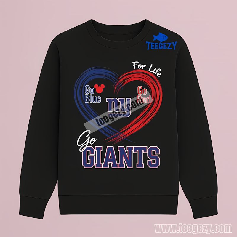 New York Giants Heart Go Blue Go Gold Fan Long Sleeve New York Giants Heart Go Blue Go Gold Fan Long Sleeve