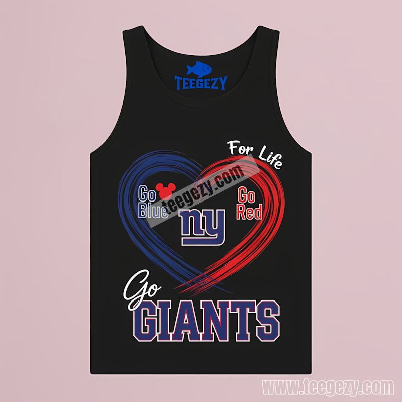 New York Giants Heart Go Blue Go Gold Fan Tanktop New York Giants Heart Go Blue Go Gold Fan Tanktop