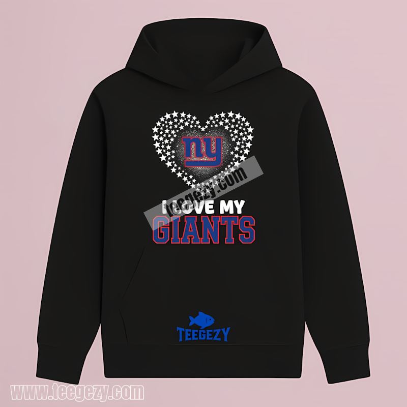 New York Giants I Love My Giants Heart THoodie New York Giants I Love My Giants Heart THoodie