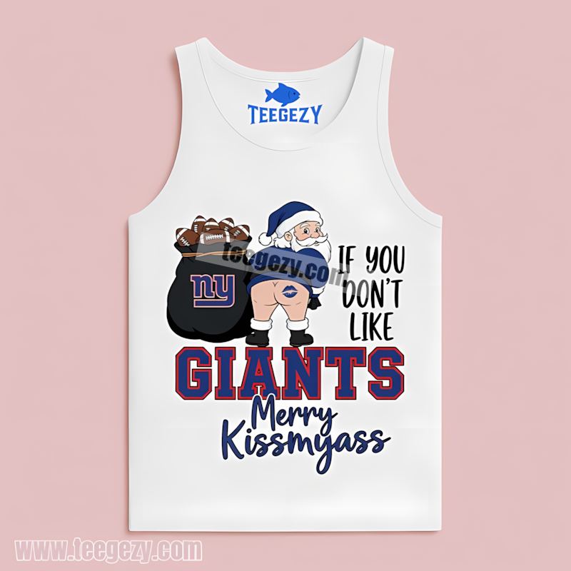 New York Giants Merry Kissmyass Santa Vintage TTanktop New York Giants Merry Kissmyass Santa Vintage TTanktop