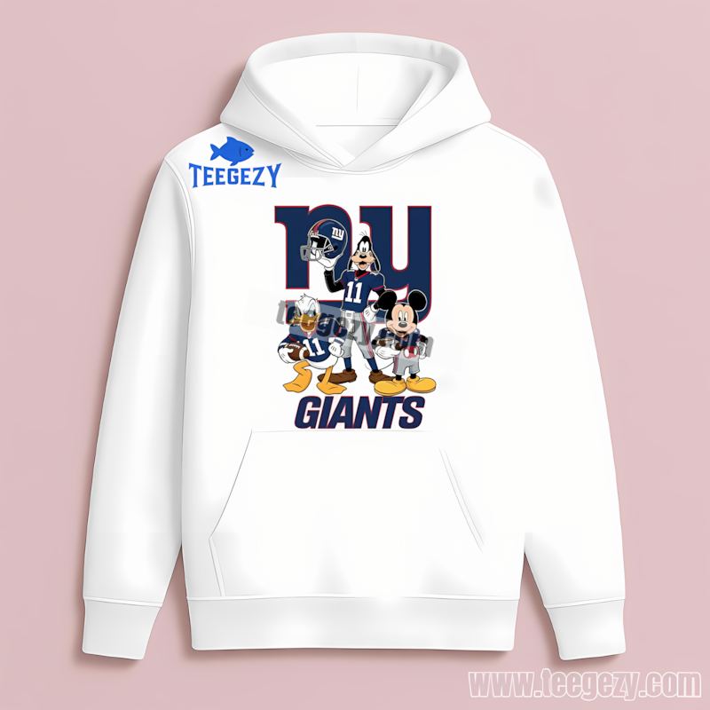 New York Giants Mickey Donald Goofy Crewneck Hoodie New York Giants Mickey Donald Goofy Crewneck Hoodie