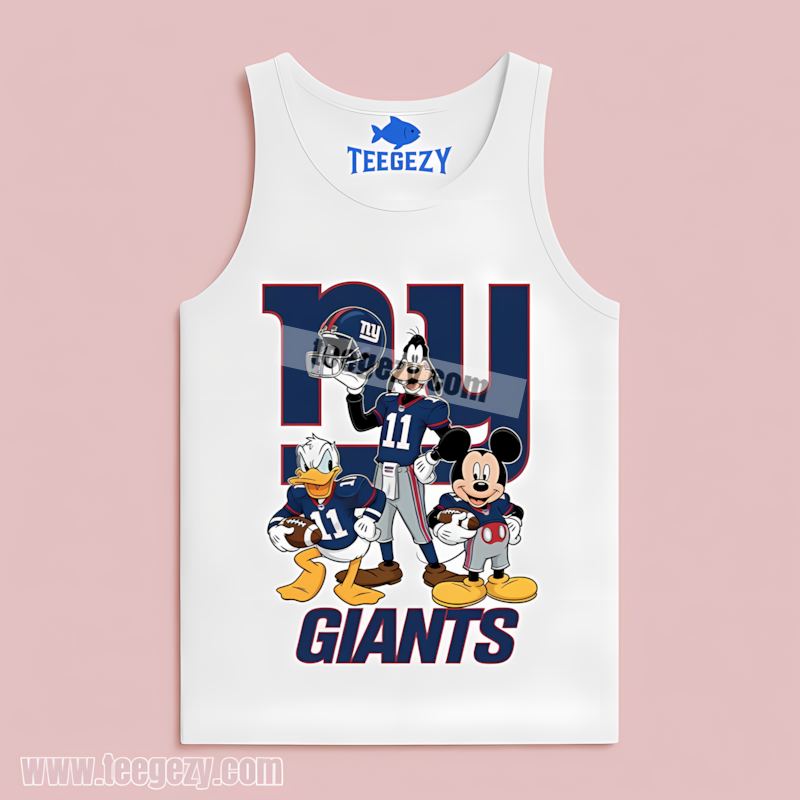 New York Giants Mickey Donald Goofy Crewneck Tanktop New York Giants Mickey Donald Goofy Crewneck Tanktop