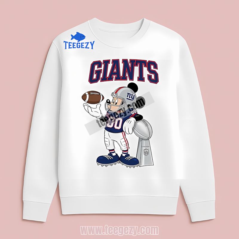 New York Giants Mickey Super Bowl Fan TLong Sleeve Custom Cheap New York Giants Mickey Super Bowl Fan TLong Sleeve Custom Cheap