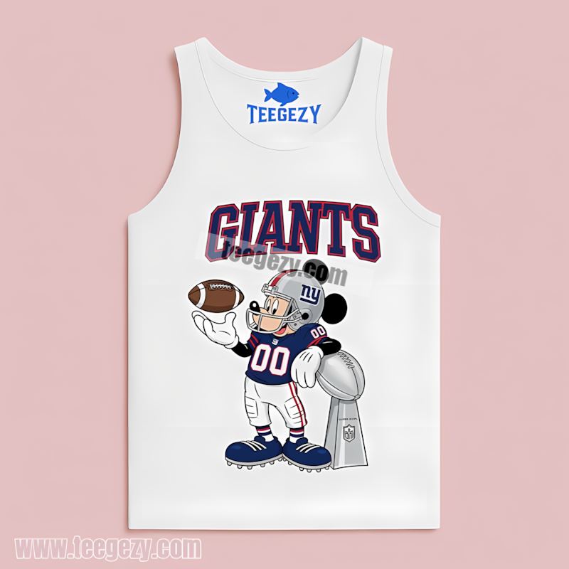 New York Giants Mickey Super Bowl Fan TTanktop Custom Cheap New York Giants Mickey Super Bowl Fan TTanktop Custom Cheap