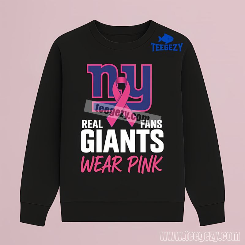 New York Giants Pink Fan TLong Sleeve For Real Fans New York Giants Pink Fan TLong Sleeve For Real Fans