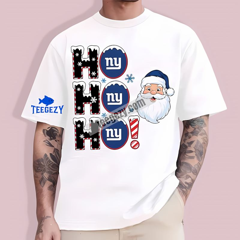 New York Giants Santa Christmas Fan T-Shirt Custom Made New York Giants Santa Christmas Fan T-Shirt Custom Made