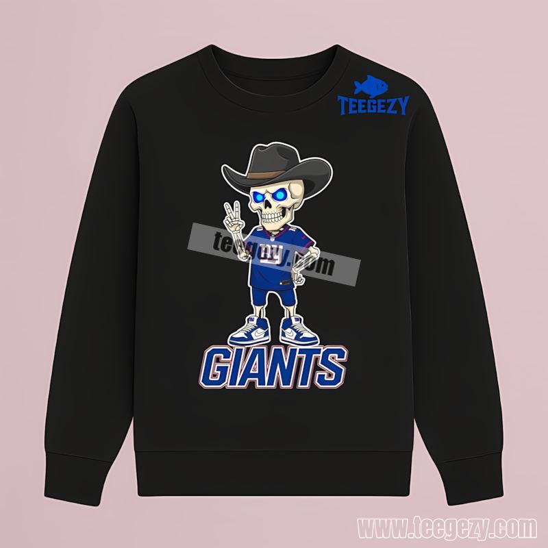 New York Giants Skeleton Cowboy Fan Long Sleeve New York Giants Skeleton Cowboy Fan Long Sleeve