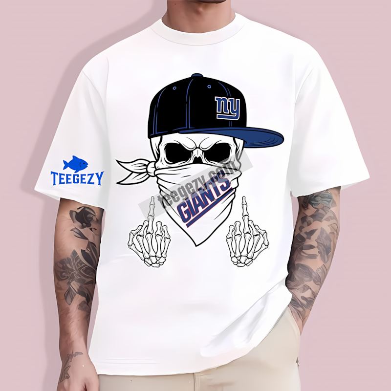 New York Giants Skull Bandana Fan T-Shirt New York Giants Skull Bandana Fan T-Shirt