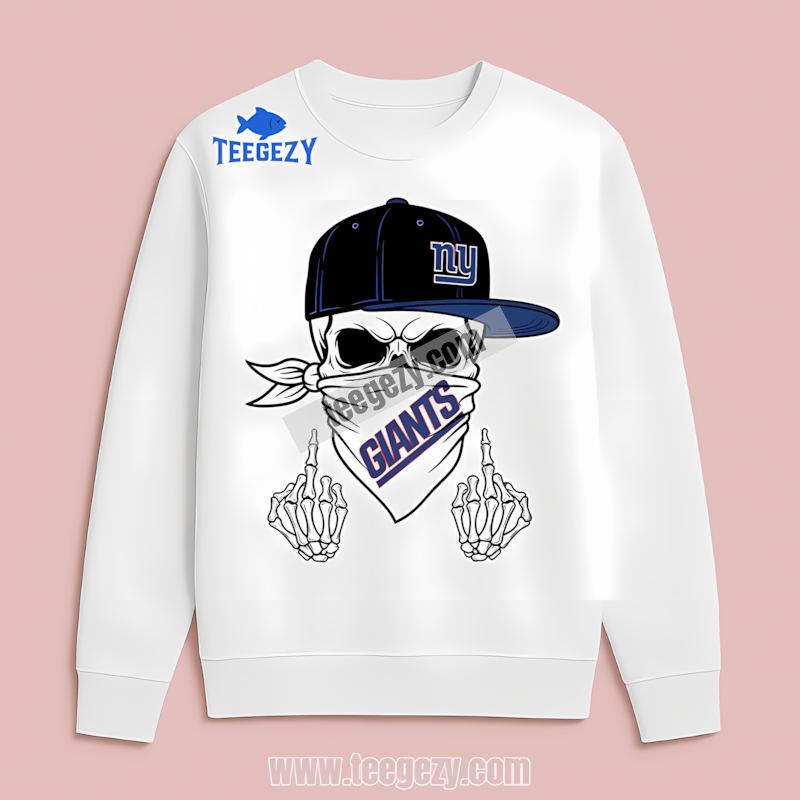 New York Giants Skull Bandana Fan Long Sleeve New York Giants Skull Bandana Fan Long Sleeve