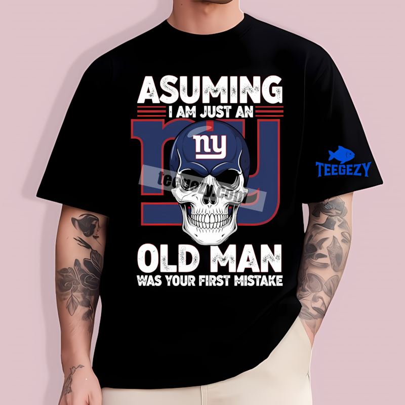 New York Giants Skull Classic Fan T-Shirt For Men New York Giants Skull Classic Fan T-Shirt For Men