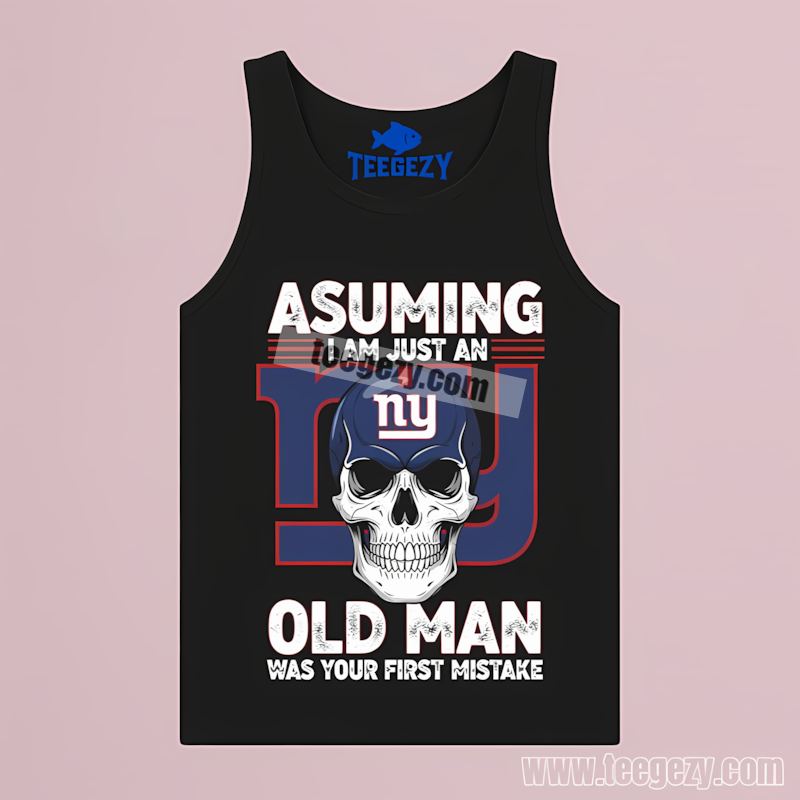 New York Giants Skull Classic Fan Tanktop For Men New York Giants Skull Classic Fan Tanktop For Men