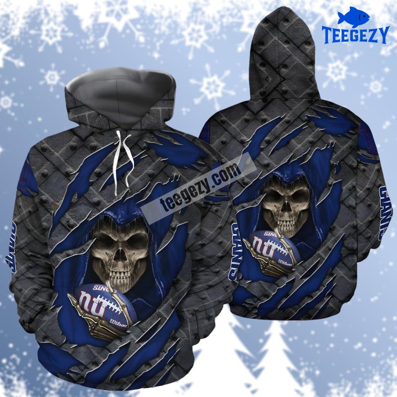 New York Giants Skull Cracked Grey Blue Dad Mom 3D Hoodie New York Giants Skull Cracked Grey Blue Dad Mom 3D Hoodie
