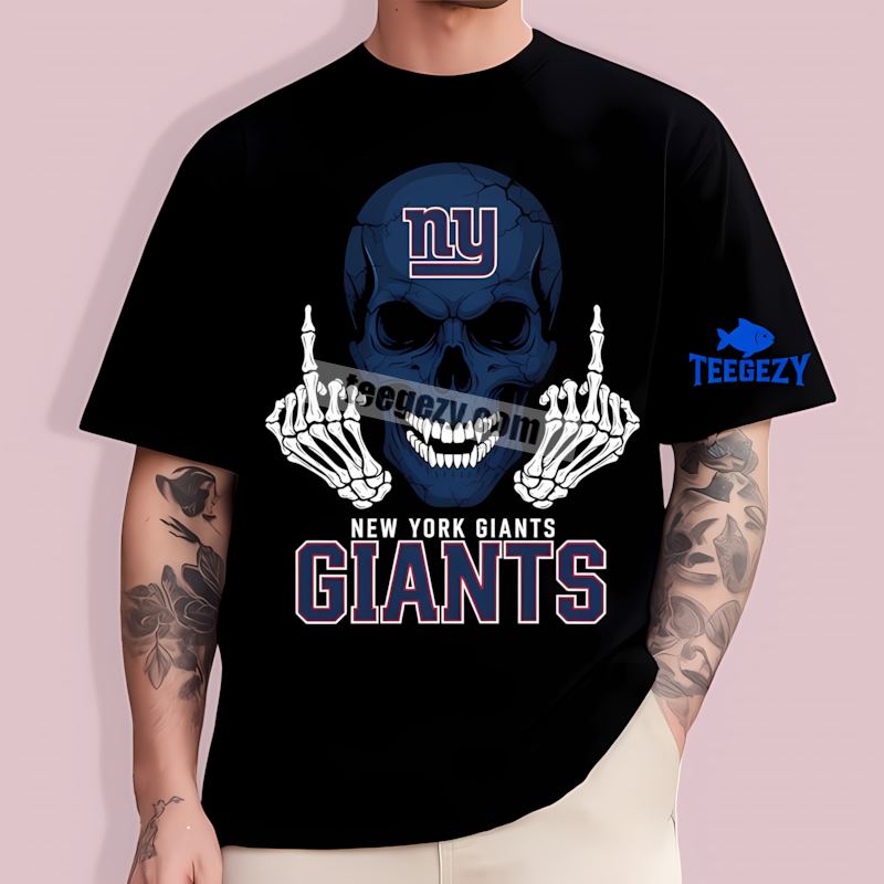 New York Giants Skull Middle Finger Fan T-Shirt New York Giants Skull Middle Finger Fan T-Shirt