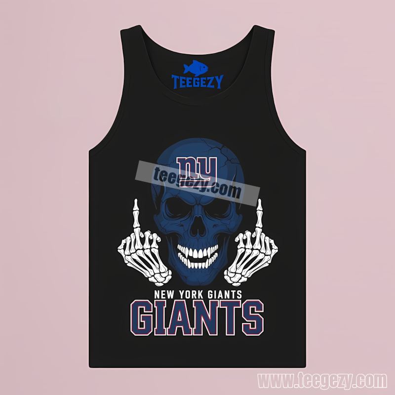New York Giants Skull Middle Finger Fan Tanktop New York Giants Skull Middle Finger Fan Tanktop